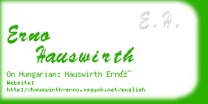 erno hauswirth business card